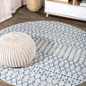 Ourika Moroccan Geometric Textured Indoor/Outdoor Round Area Rug