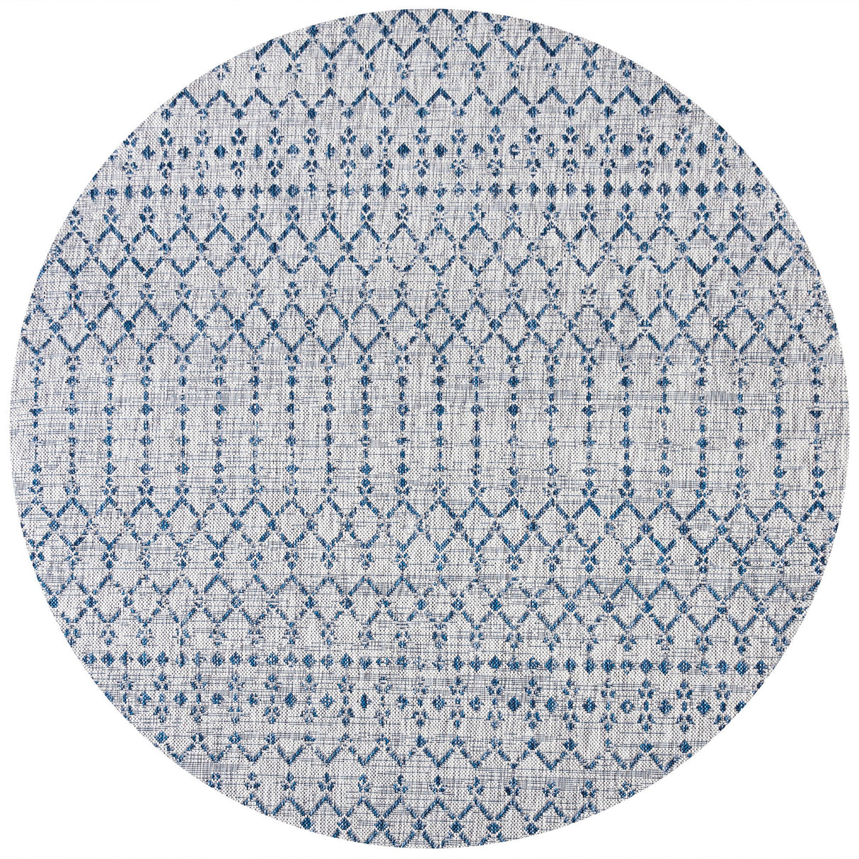 Ourika Moroccan Geometric Textured Indoor/Outdoor Round Area Rug