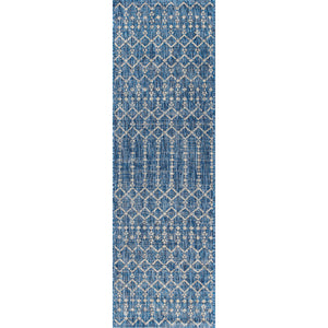 Ourika Moroccan Geometric Textured Weave Indoor/Outdoor Runner Rug