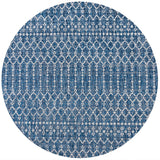 Ourika Moroccan Geometric Textured Indoor/Outdoor Round Area Rug