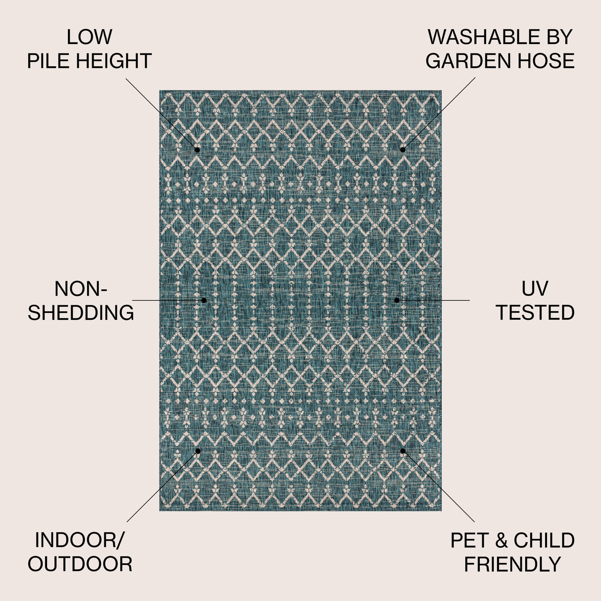 Ourika Moroccan Geometric Weave Indoor/Outdoor Area Rug