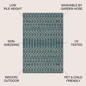 Ourika Moroccan Geometric Weave Indoor/Outdoor Area Rug