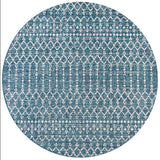 Ourika Moroccan Geometric Textured Indoor/Outdoor Round Area Rug