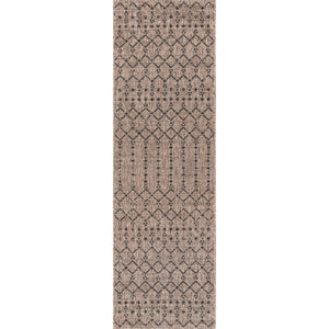 Ourika Moroccan Geometric Textured Weave Indoor/Outdoor Runner Rug