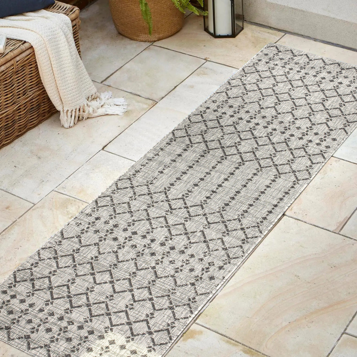 Ourika-Moroccan-Geometric-Textured-Indoor/Outdoor-Runner-Rug-Runner-Rugs