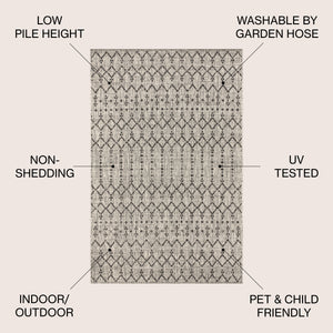 Ourika Moroccan Geometric Textured Weave Indoor/Outdoor Area Rug