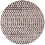Ourika Moroccan Geometric Textured Indoor/Outdoor Round Area Rug
