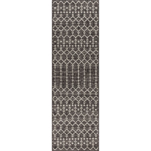 Ourika Moroccan Geometric Textured Weave Indoor/Outdoor Runner Rug