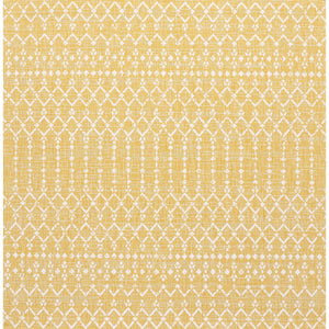 Ourika Moroccan Geometric Textured Weave Indoor/Outdoor Square Area Rug