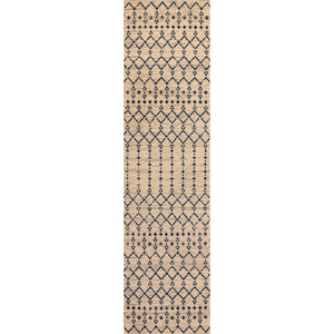 Ourika Moroccan Geometric Textured Weave Indoor/Outdoor Runner Rug