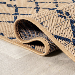 Ourika Moroccan Geometric Textured Weave Indoor/Outdoor Square Area Rug