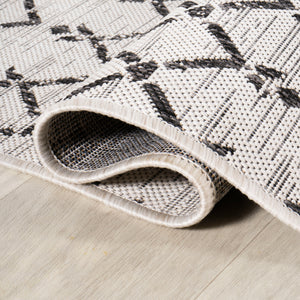 Ourika Moroccan Geometric Textured Weave Indoor/Outdoor Square Area Rug