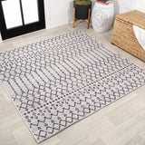 Ourika Moroccan Geometric Textured Weave Indoor/Outdoor Square Area Rug