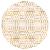 Ourika Moroccan Geometric Textured Weave Indoor/Outdoor Round Area Rug