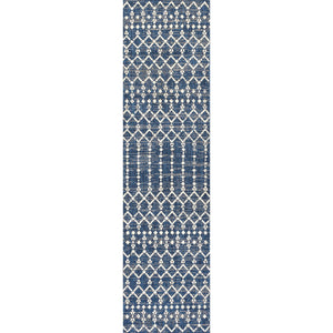 Ourika Moroccan Geometric Textured Weave Indoor/Outdoor Runner Rug