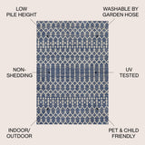 Ourika Moroccan Geometric Textured Weave Indoor/Outdoor Area Rug