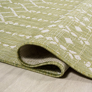 Ourika Moroccan Geometric Textured Weave Indoor/Outdoor Runner Rug