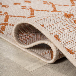 Ourika Moroccan Geometric Textured Weave Indoor/Outdoor Runner Rug