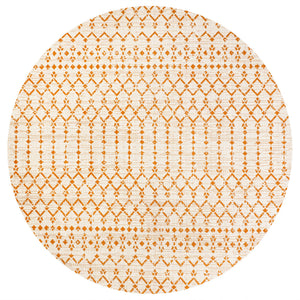 Ourika Moroccan Geometric Textured Weave Indoor/Outdoor Round Area Rug