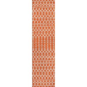Ourika Moroccan Geometric Textured Weave Indoor/Outdoor Runner Rug