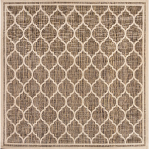 Trebol Moroccan Trellis Textured Weave Indoor/Outdoor Square Area Rug