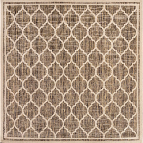 Trebol Moroccan Trellis Textured Weave Indoor/Outdoor Square Area Rug
