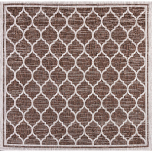 Trebol Moroccan Trellis Textured Weave Indoor/Outdoor Square Area Rug