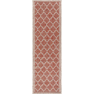 Trebol Moroccan Trellis Textured Indoor/Outdoor Runner Rug