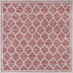 Trebol Moroccan Trellis Textured Weave Indoor/Outdoor Square Area Rug