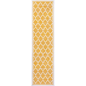Trebol Moroccan Trellis Textured Weave Indoor/Outdoor Runner Rug