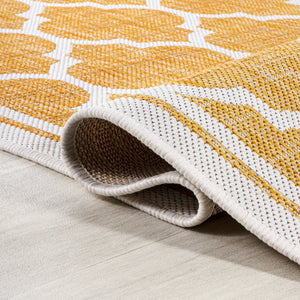 Trebol Moroccan Trellis Textured Weave Indoor/Outdoor Runner Rug
