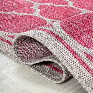 Trebol Moroccan Trellis Weave Indoor/Outdoor Square Area Rug