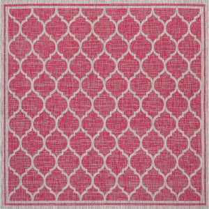Trebol Moroccan Trellis Weave Indoor/Outdoor Square Area Rug