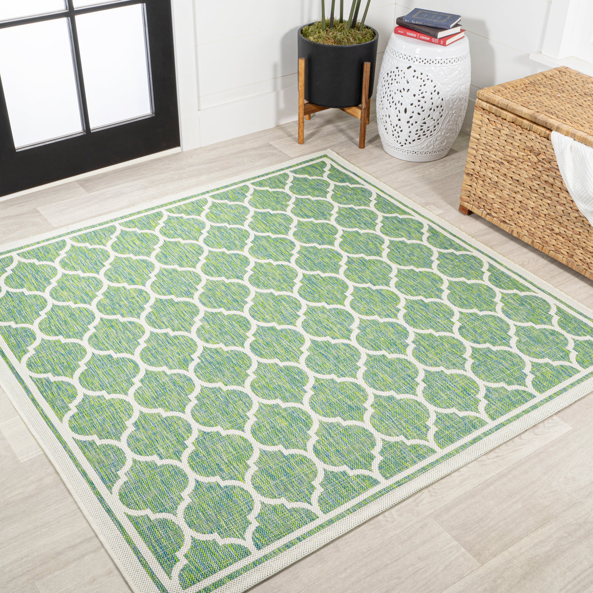 Trebol-Moroccan-Trellis-Weave-Indoor/Outdoor-Square-Area-Rug-Area-Rugs