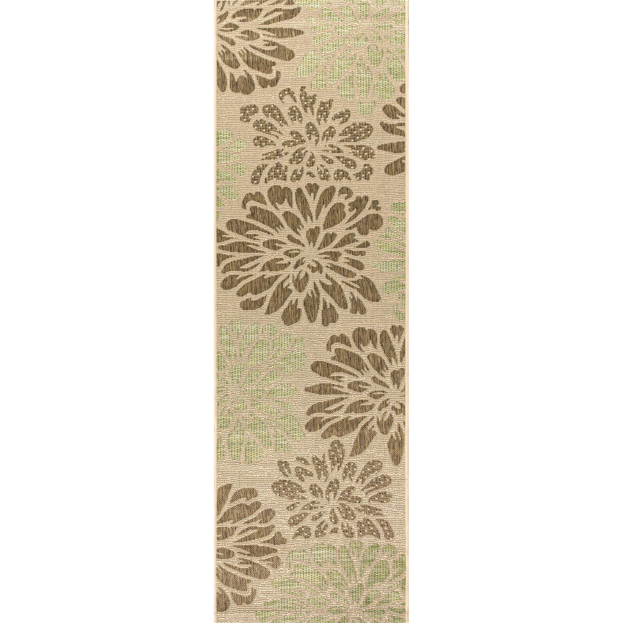Zinnia Modern Floral Textured Weave Indoor/Outdoor Runner Rug