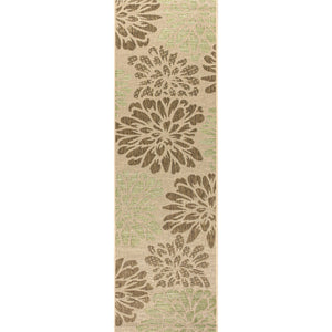 Zinnia Modern Floral Textured Weave Indoor/Outdoor Runner Rug