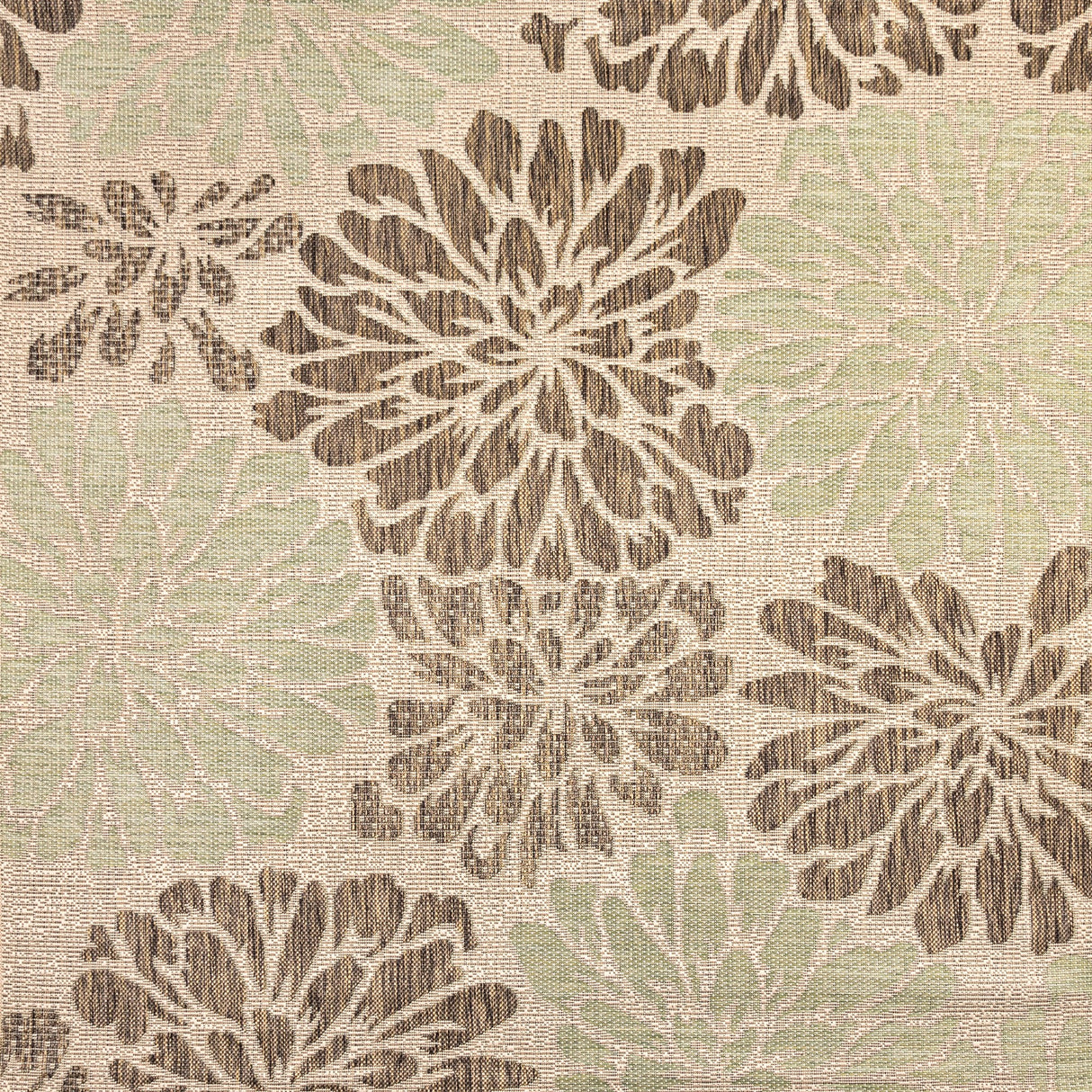 Zinnia Modern Floral Textured Weave Indoor/Outdoor Square Area Rug