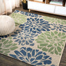 Zinnia Modern Floral Textured Weave Indoor/Outdoor Square Area Rug