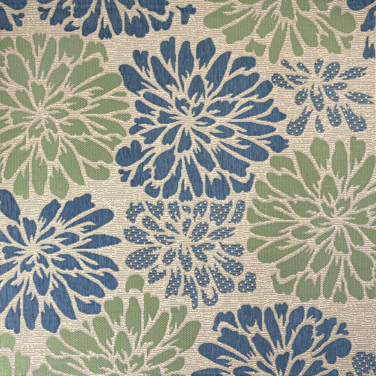 Zinnia Modern Floral Textured Weave Indoor/Outdoor Square Area Rug