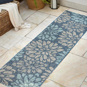 Zinnia-Modern-Floral-Weave-Indoor/Outdoor-Runner-Rug-Runner-Rugs