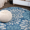 Zinnia-Modern-Floral-Textured-Weave-Indoor/Outdoor-Round-Area-Rug-Area-Rugs