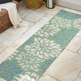 Zinnia Modern Floral Textured Weave Indoor/Outdoor Runner Rug