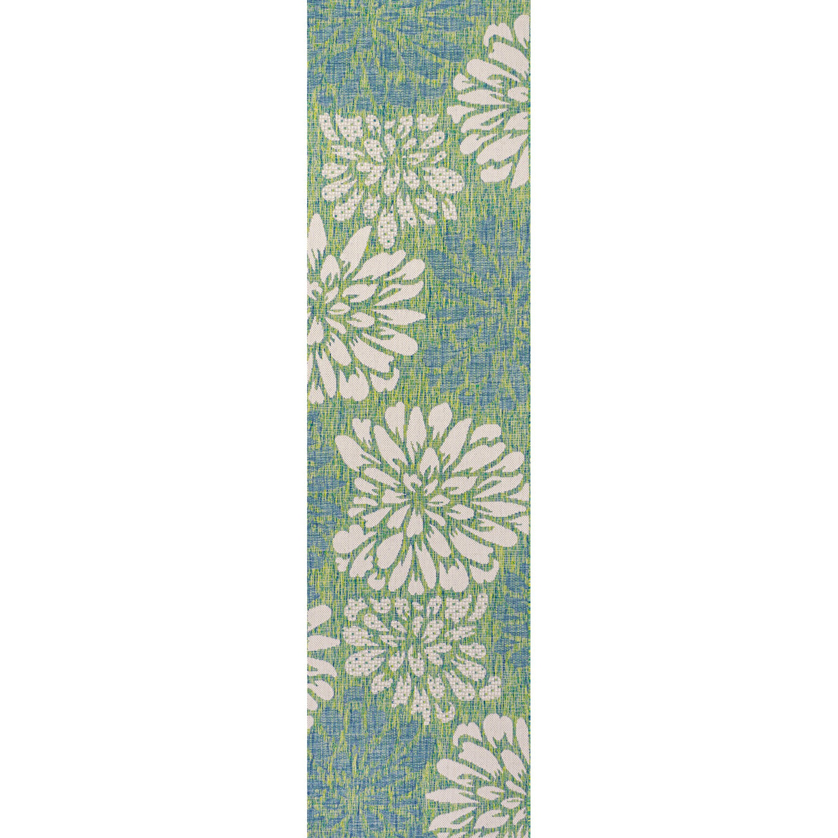 Zinnia Modern Floral Textured Weave Indoor/Outdoor Runner Rug