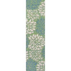 Zinnia Modern Floral Textured Weave Indoor/Outdoor Runner Rug