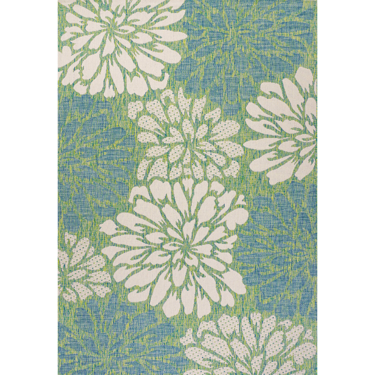 Zinnia Modern Floral Textured Weave Indoor/Outdoor Area Rug