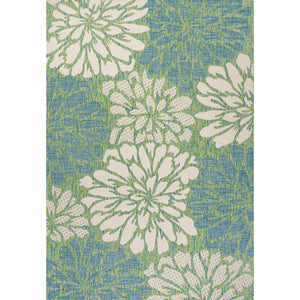 Zinnia Modern Floral Textured Weave Indoor/Outdoor Area Rug