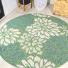 Zinnia Modern Floral Textured Indoor/Outdoor Round Area Rug
