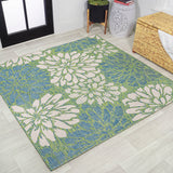 Zinnia Modern Floral Textured Indoor/Outdoor Square Area Rug