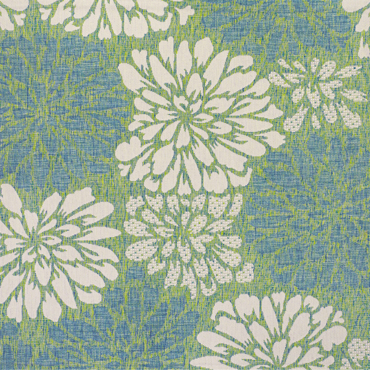 Zinnia Modern Floral Textured Indoor/Outdoor Square Area Rug