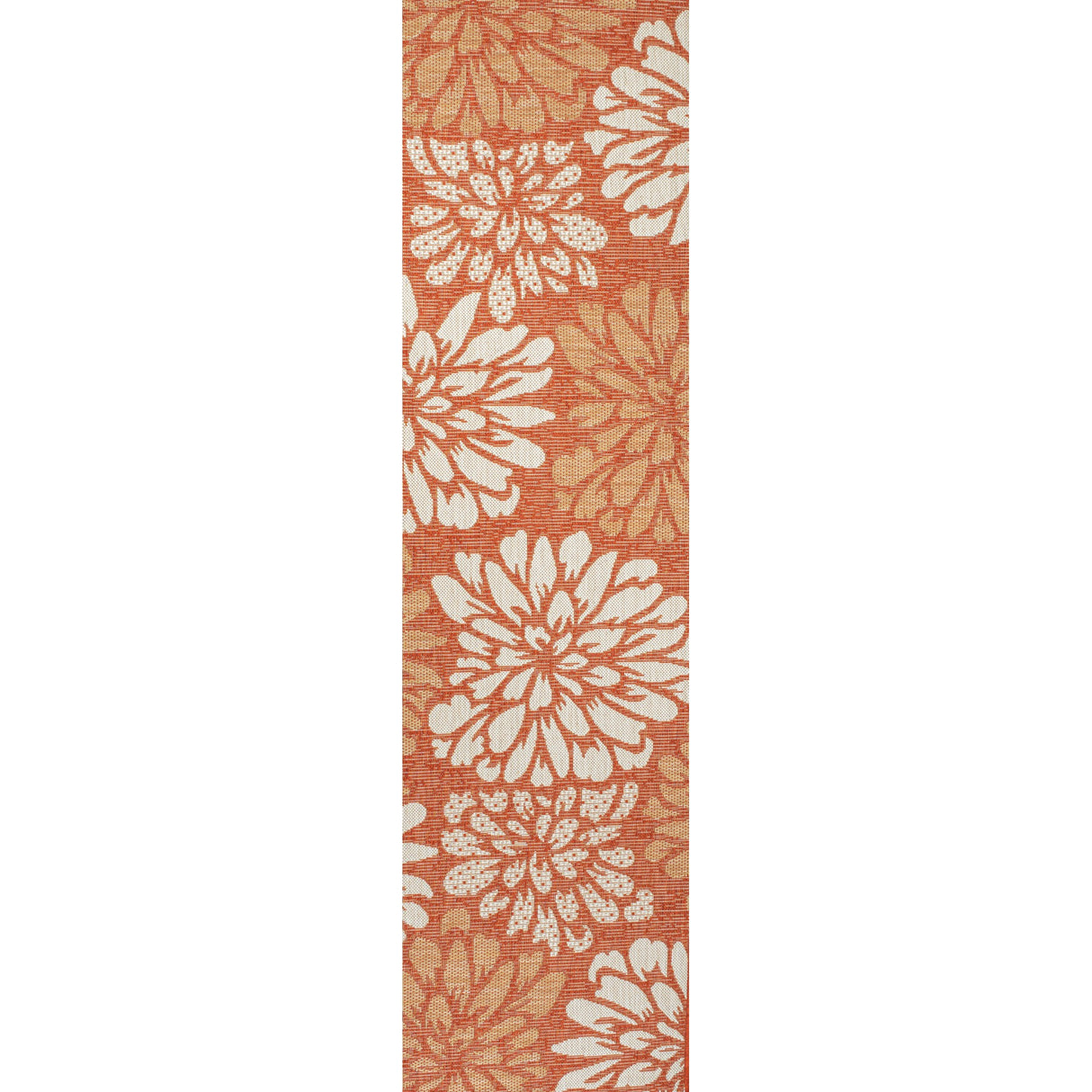 Zinnia Modern Floral Textured Weave Indoor/Outdoor Runner Rug